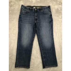 Lee Jeans Mens 42x29 (Tag 44x29) Blue Extreme Motion Relaxed Straight